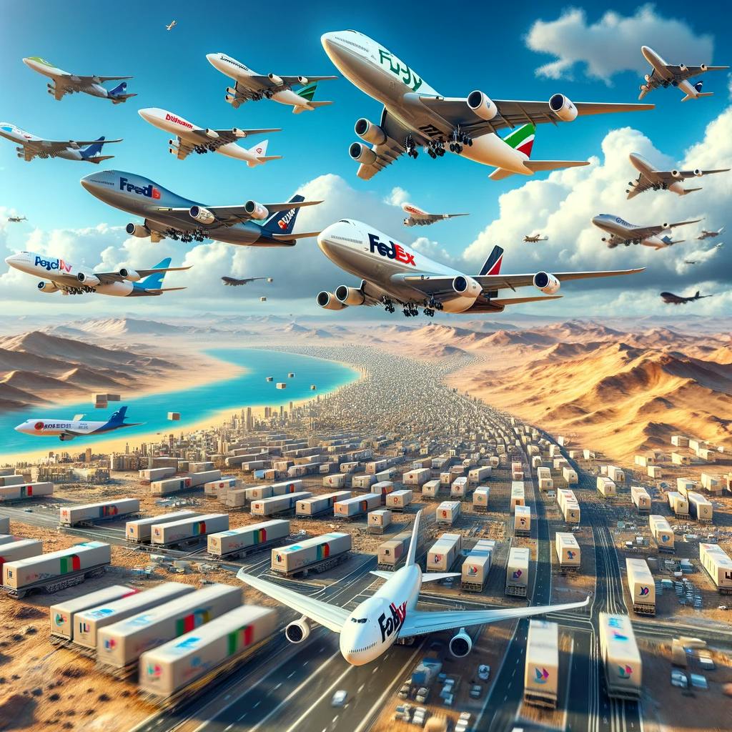 multiple planes carrying packages for international deliveries to Saudi Arabia multiple planes carrying packages for international deliveries to Saudi Arabia