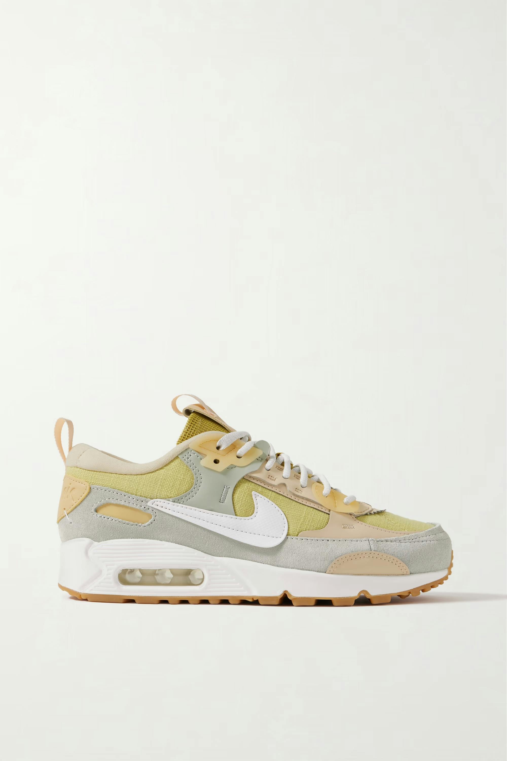 Air Max 90 Futura leather-trimmed suede and canvas sneakers