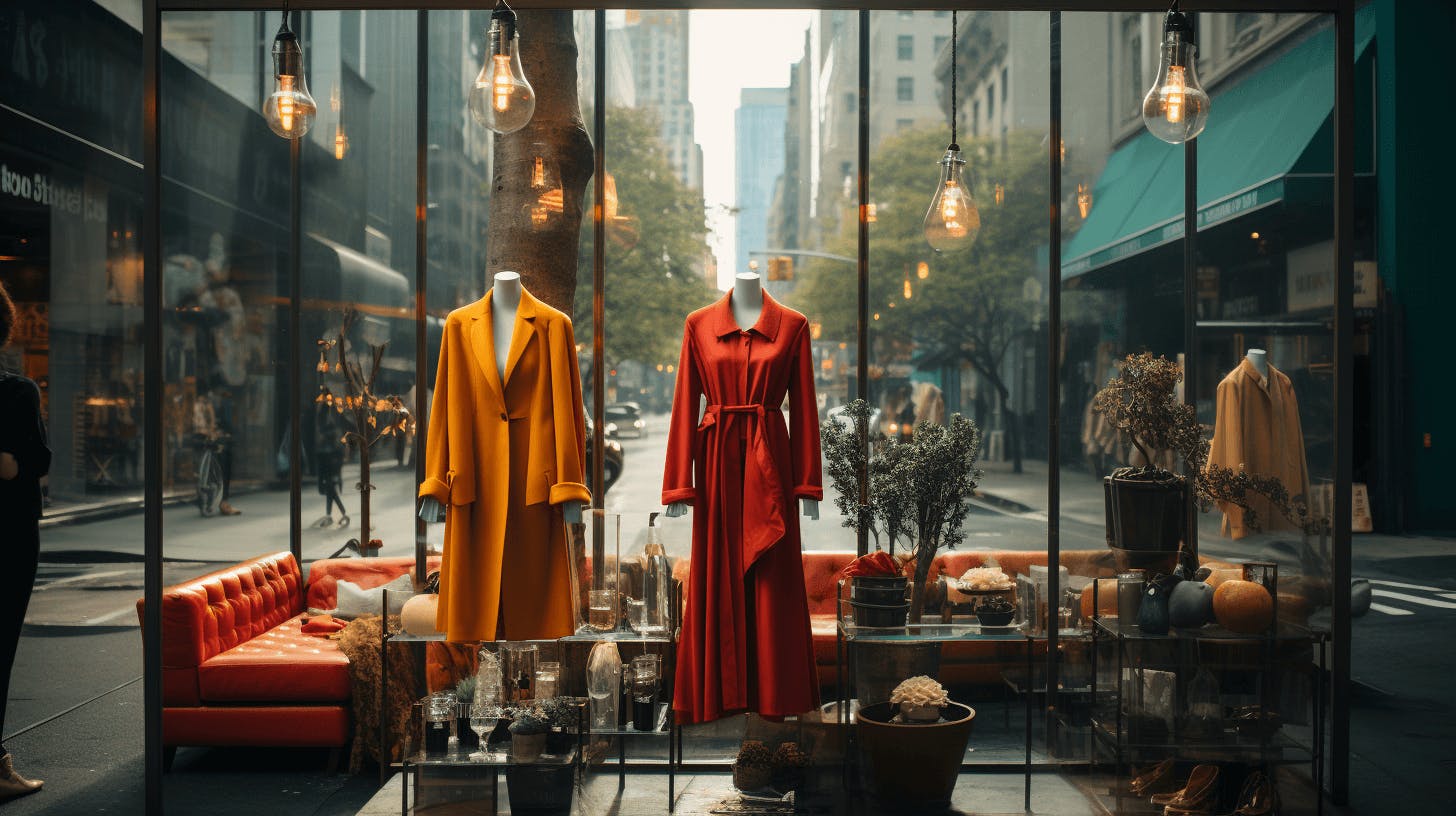 An interior image of a luxury store. 