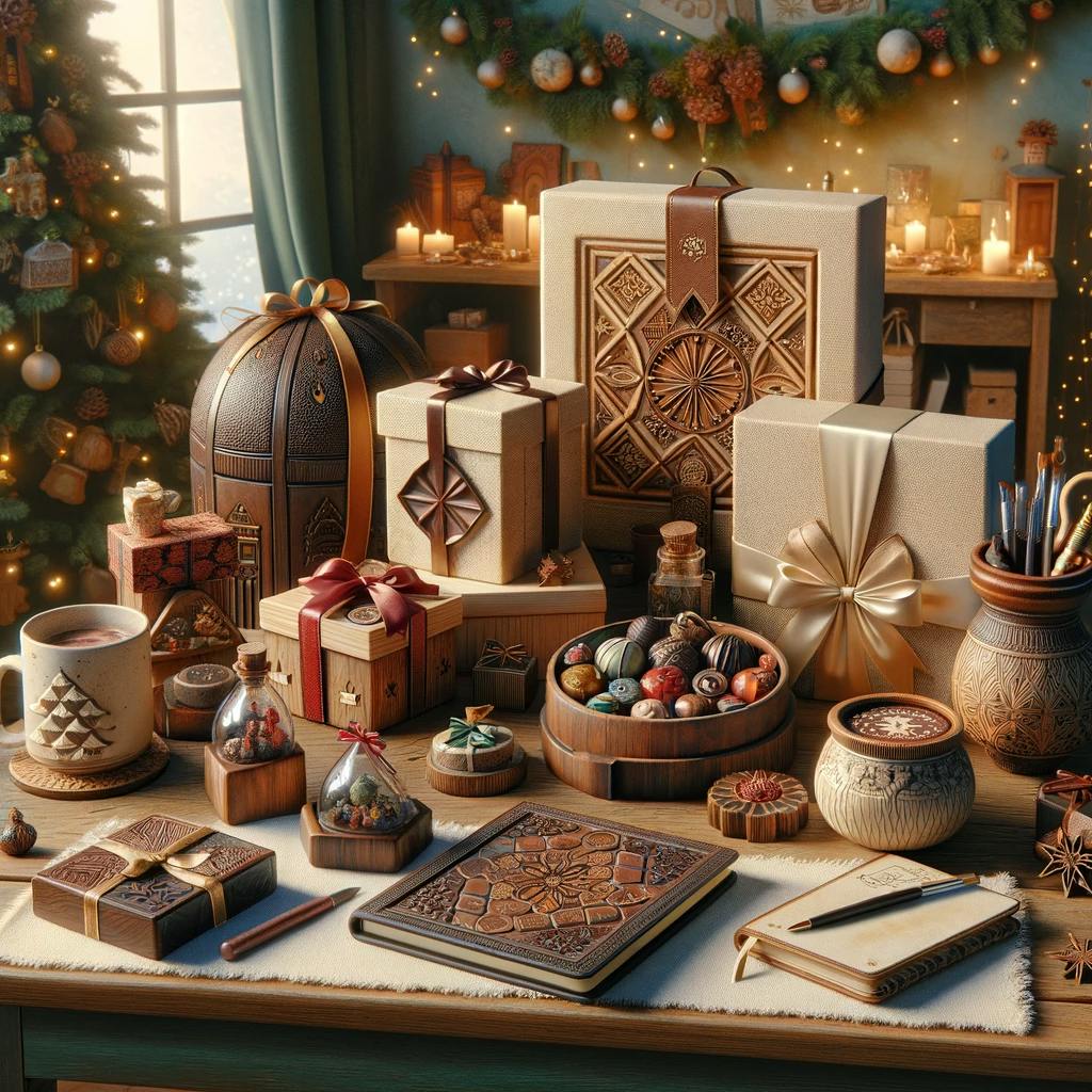 depicting unique gift ideas for Christmas.