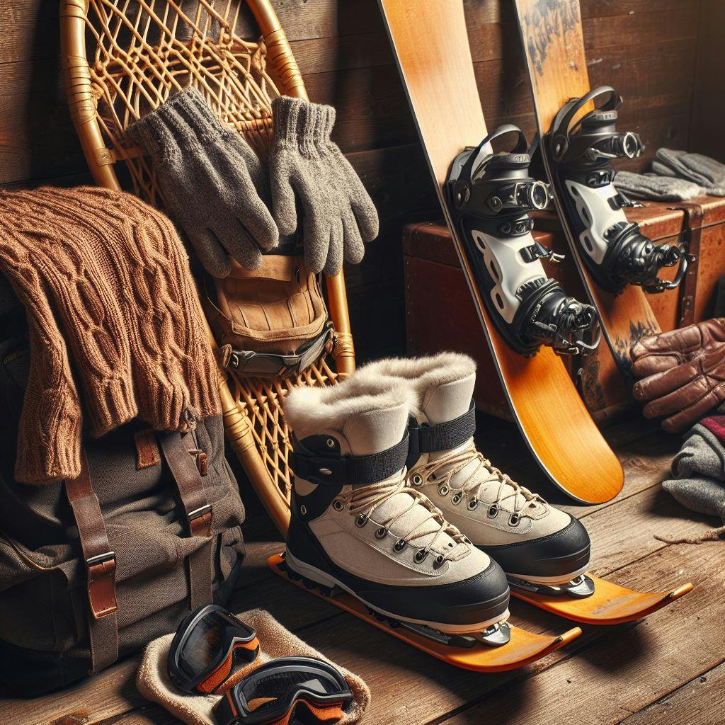 winter sport equipment being packed winter sport equipment being packed