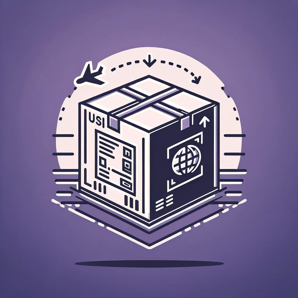 A package in purple background. A package in purple background.