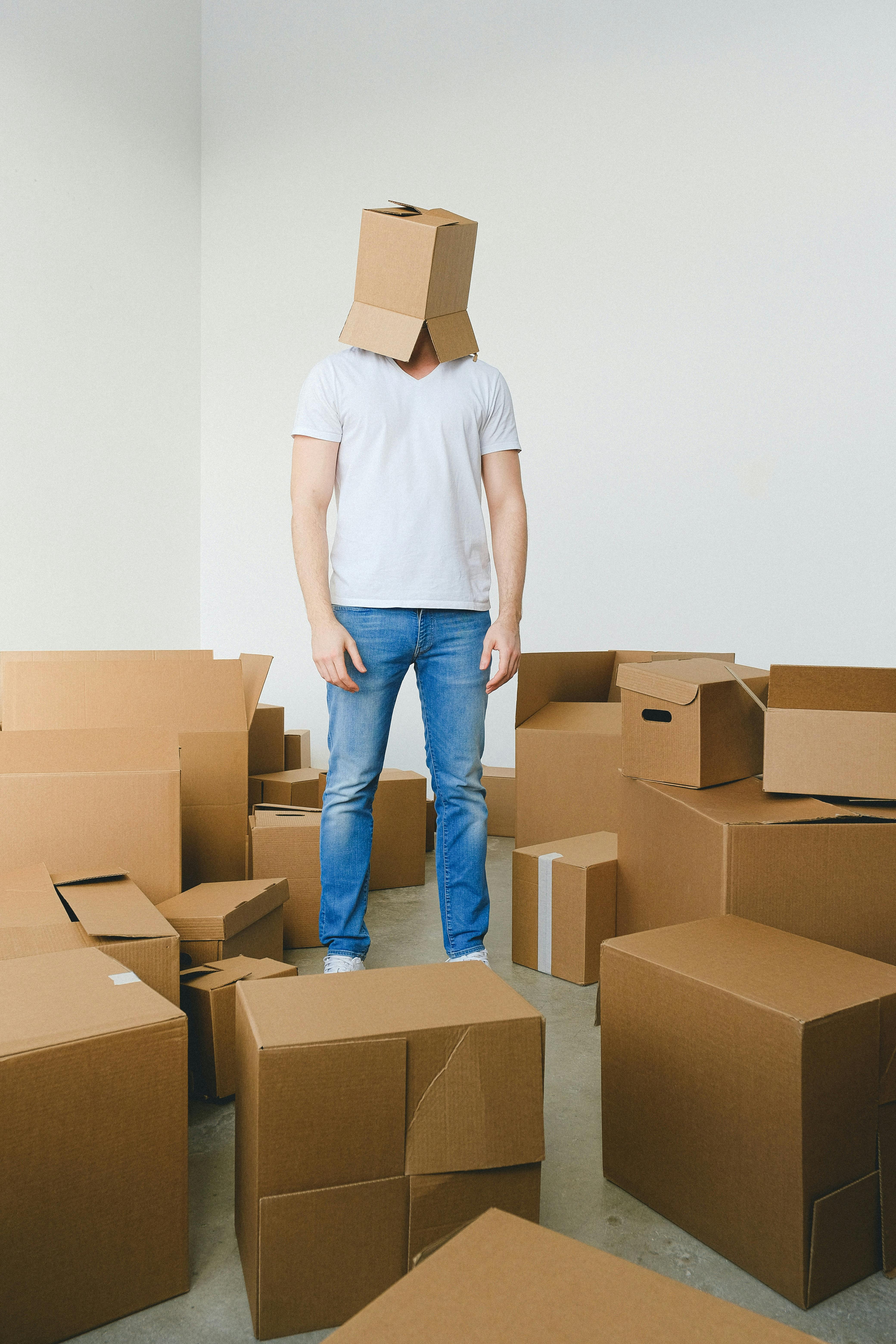 man confused by multiple packages