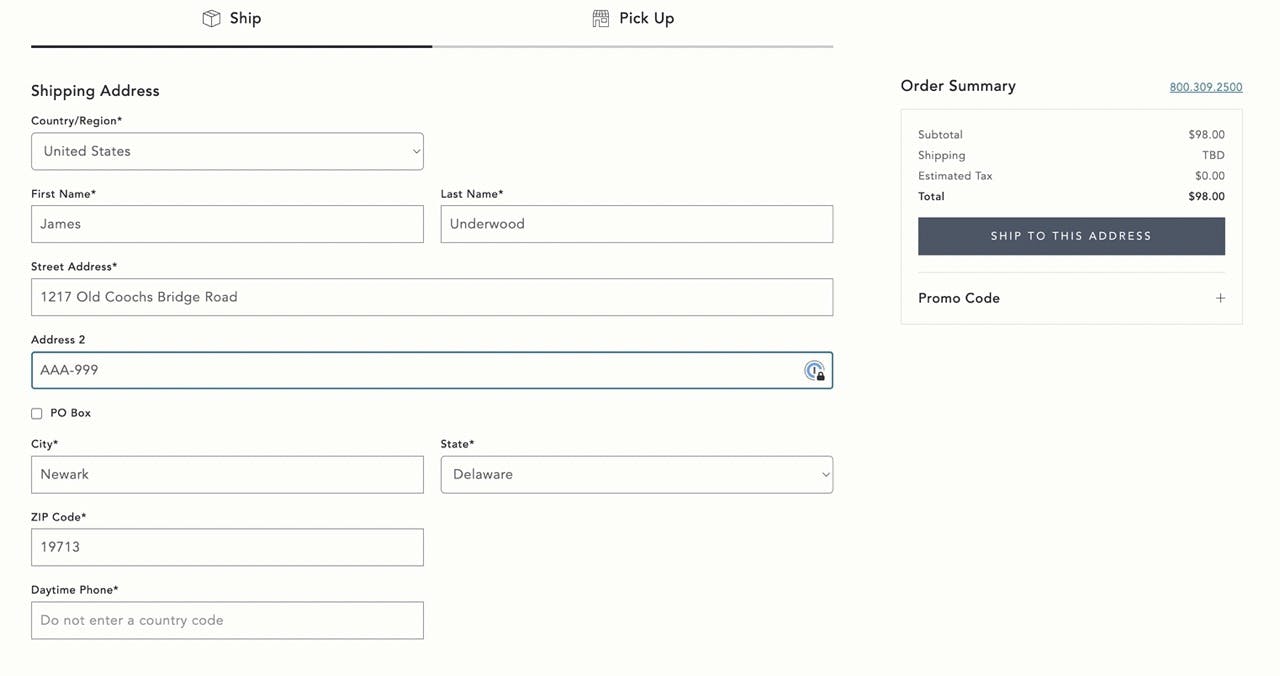 shipping delivery Anthropologie