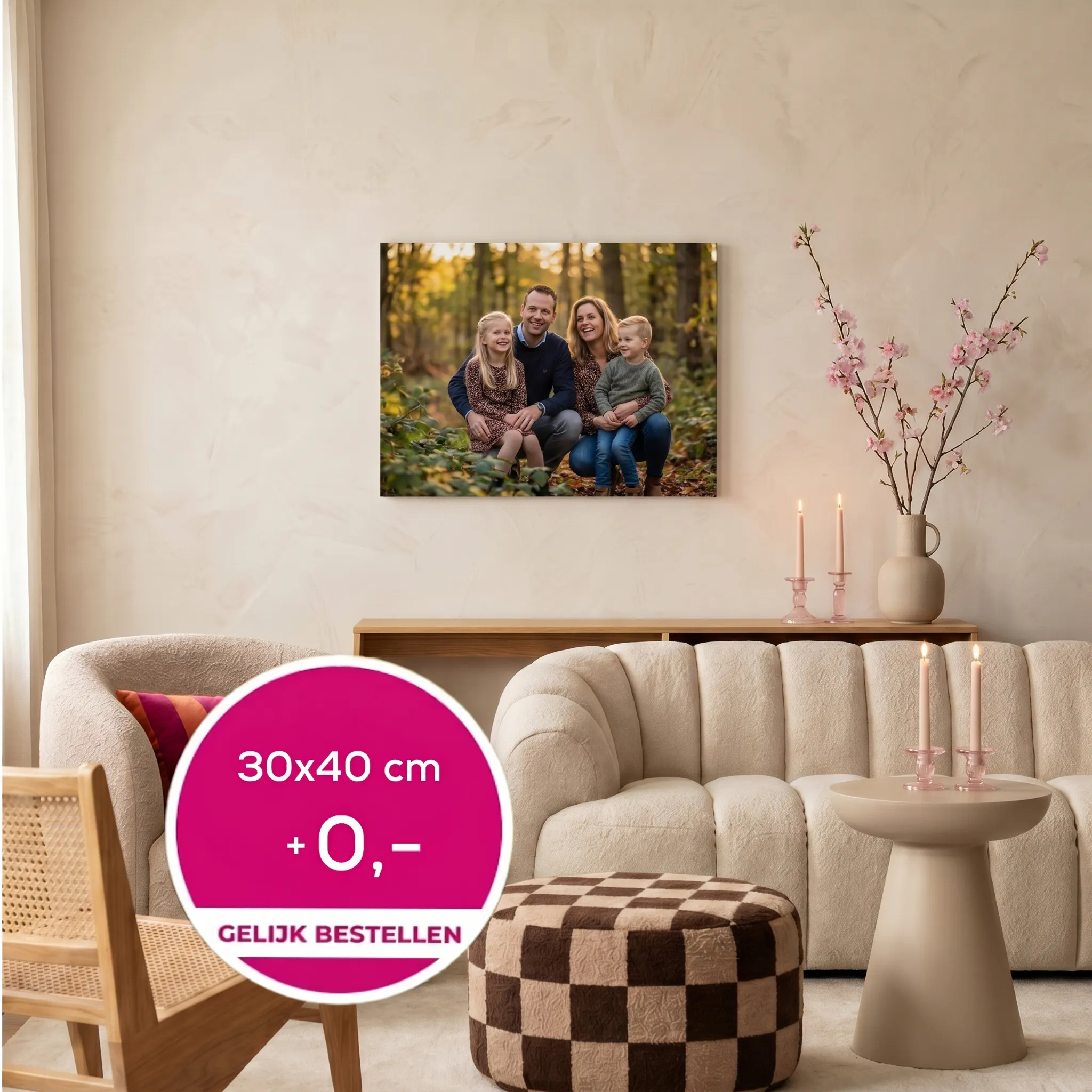 30x40 cm + 0,- Gelijk bestellen.