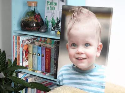 Babyfoto op canvas