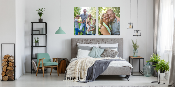 Meerluik foto op glas boven bed