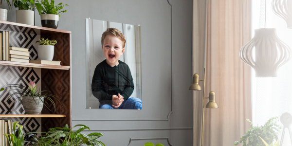 Foto op glas aan de muur