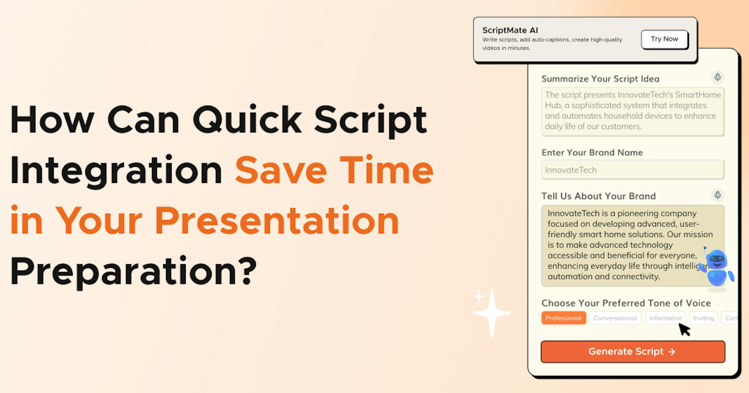 How Can Quick Script Integration Save Time in Presentation?
