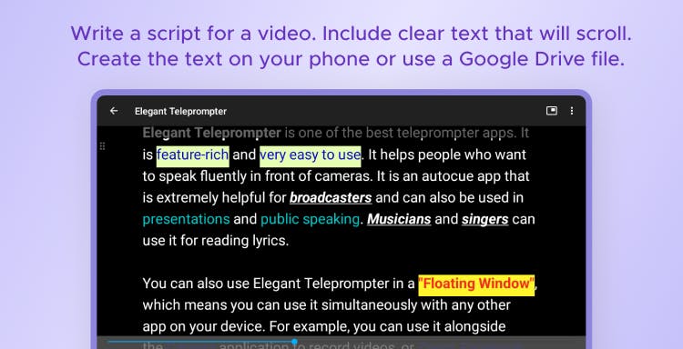 Elegant teleprompter pro