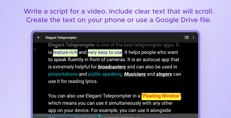 Elegant teleprompter pro