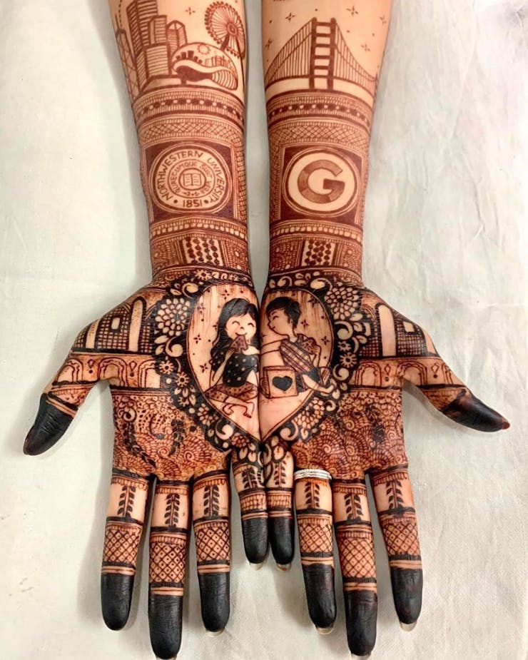 creative bridal mehndi design