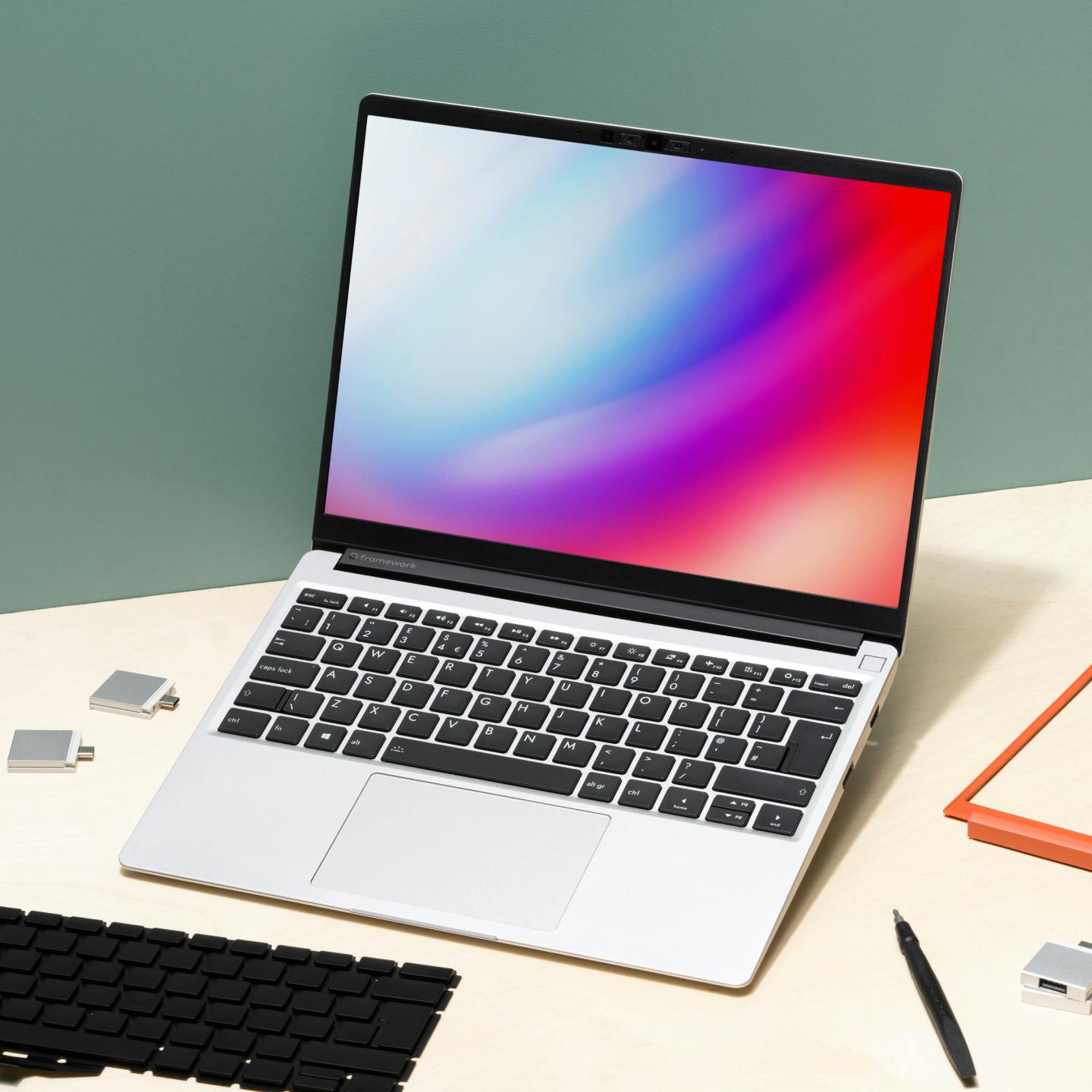 Framework laptop with parts
