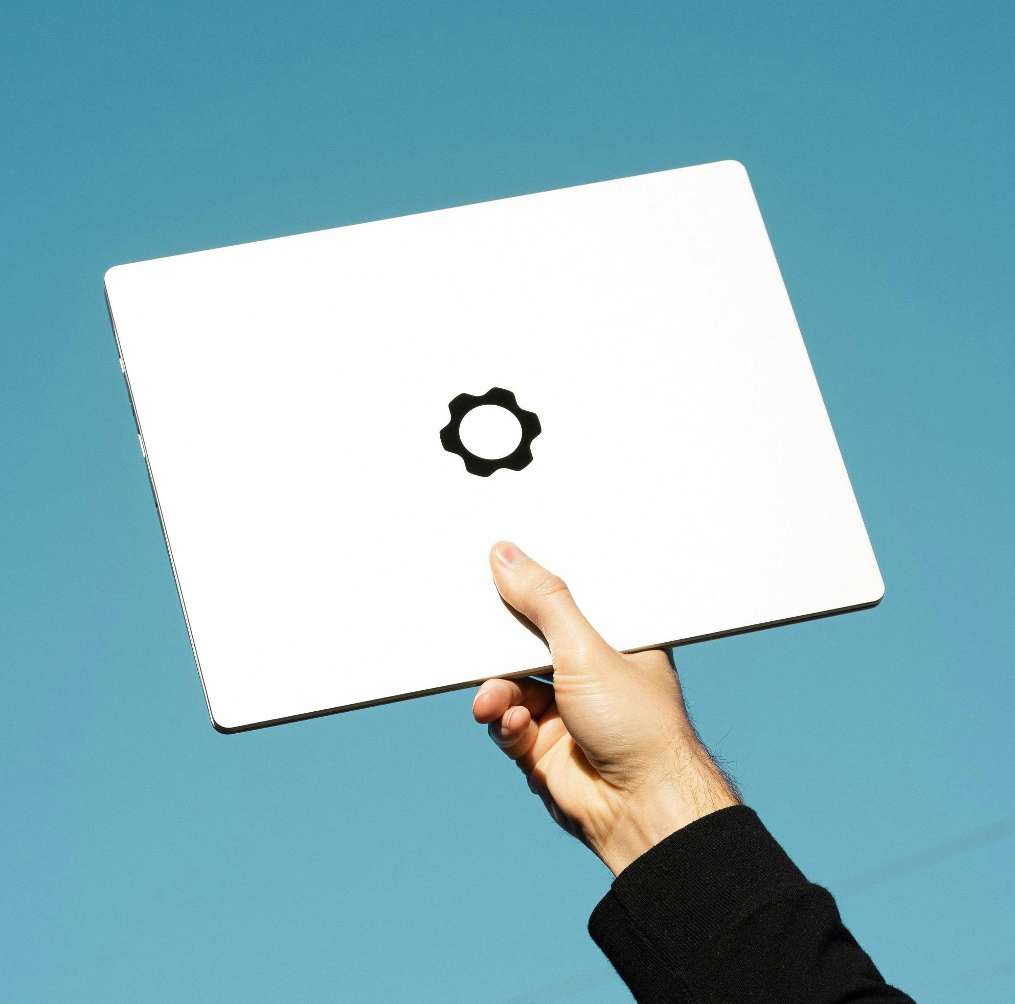 Holding a Framework Laptop