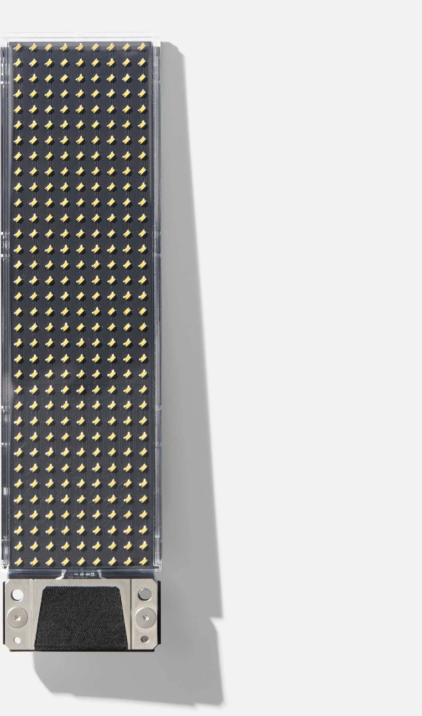 Top-down studio shot of a Framework 16 LED Matrix.