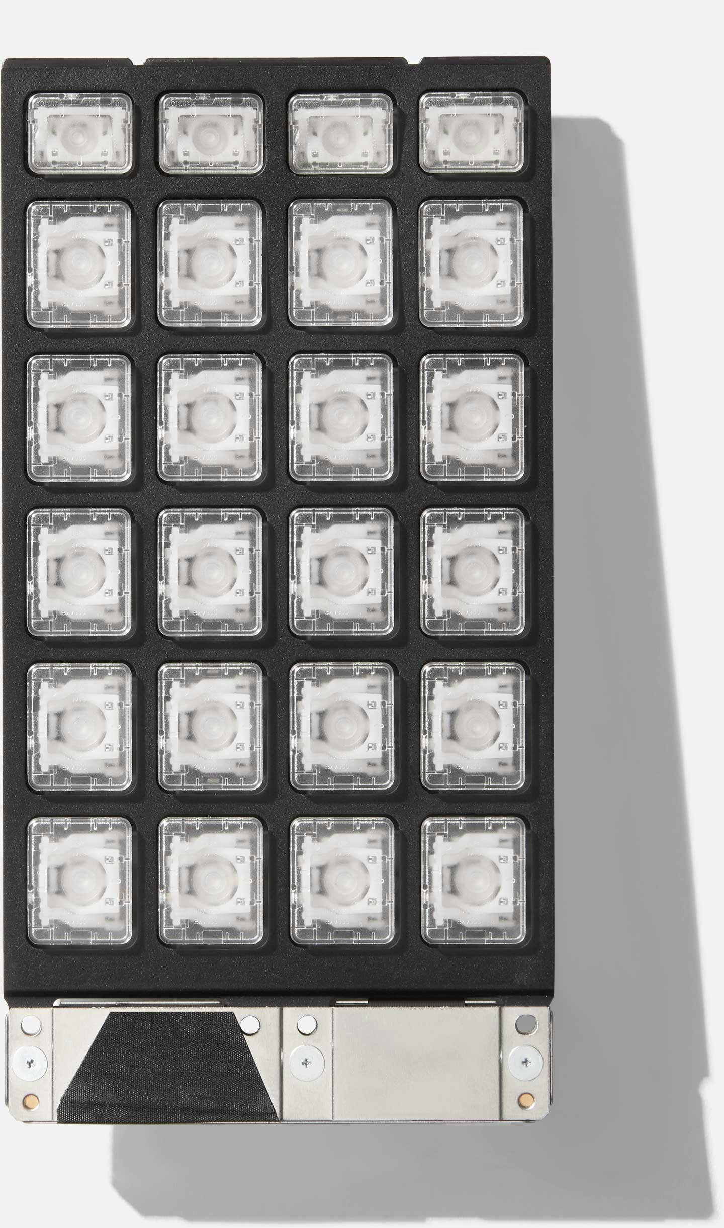 Top-down studio shot of a Framework 16 Macropad.