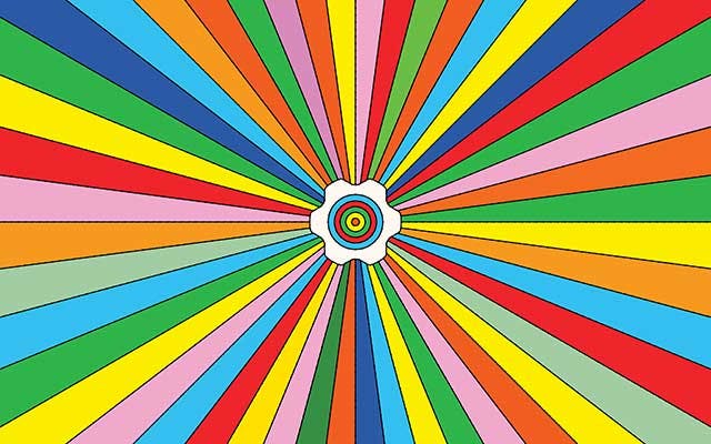 Wallpaper thumbnail of a swirling, colorful pattern with the Framework gear logo in the center.