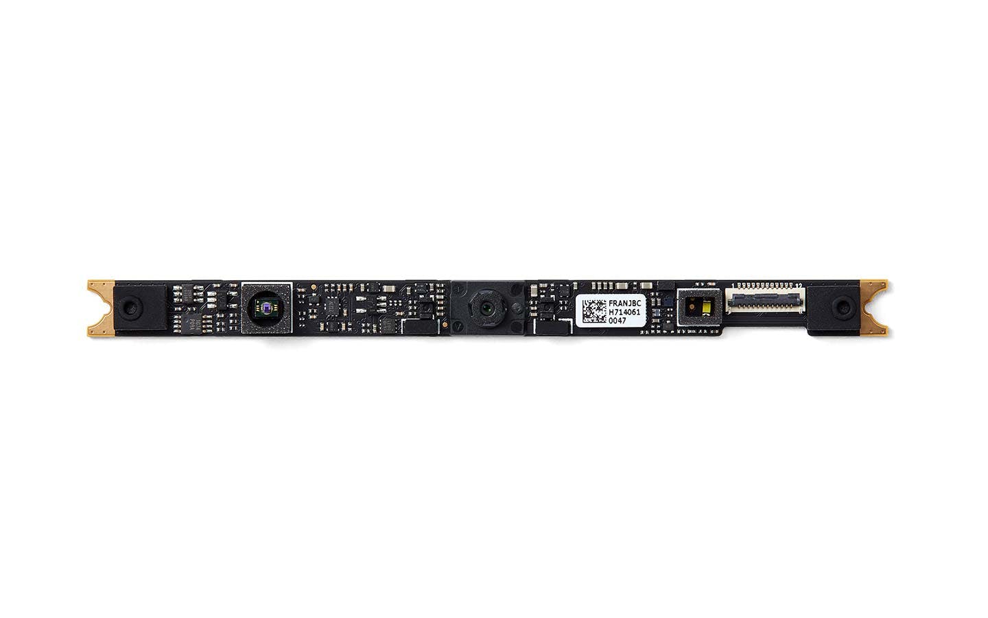 Top-down studio shot of a Framework Laptop 16 2nd Gen Webcam Module.
