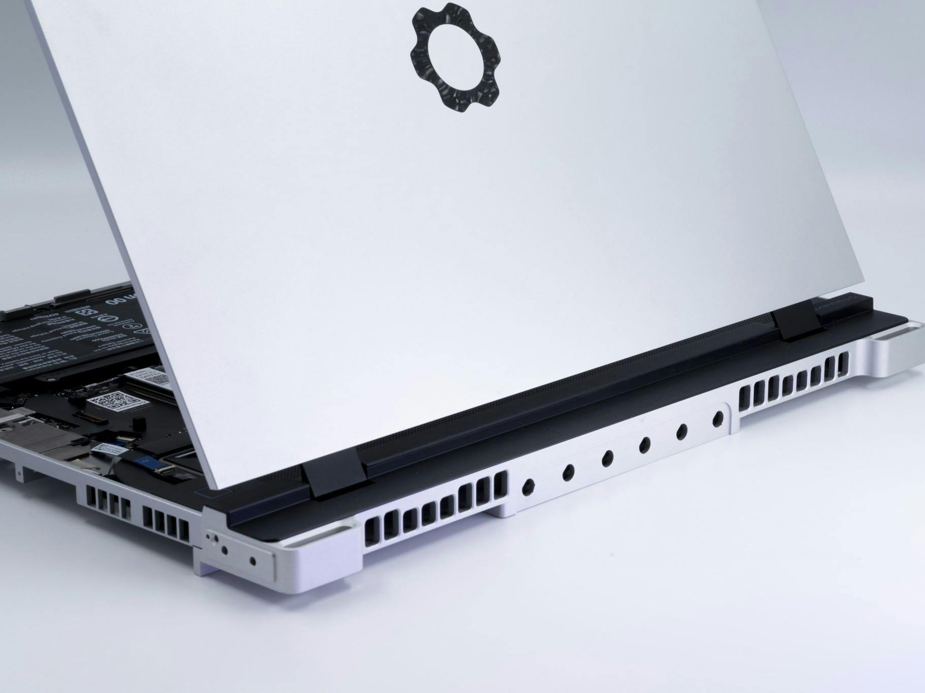 Framework Laptop 16 with a custom Expansion Bay Module from Open Visions