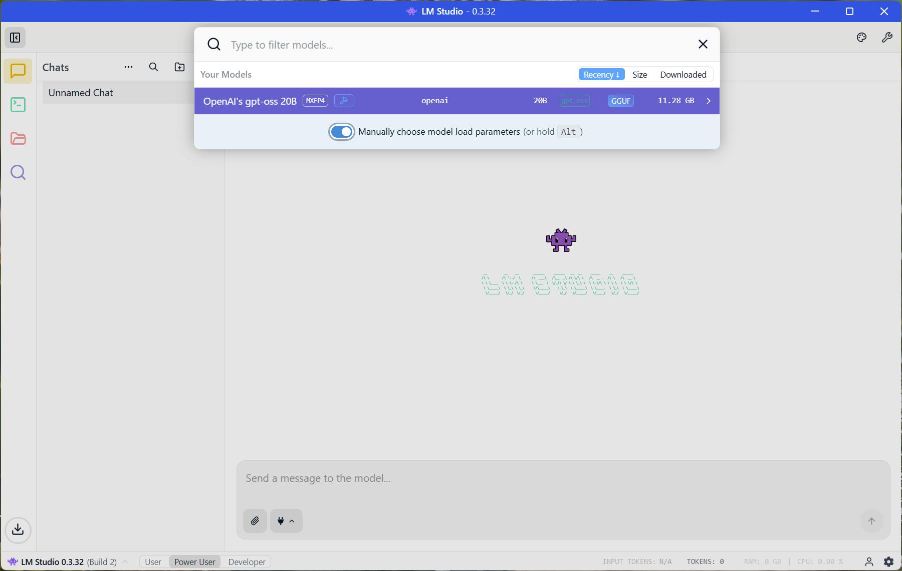 Select a model to load