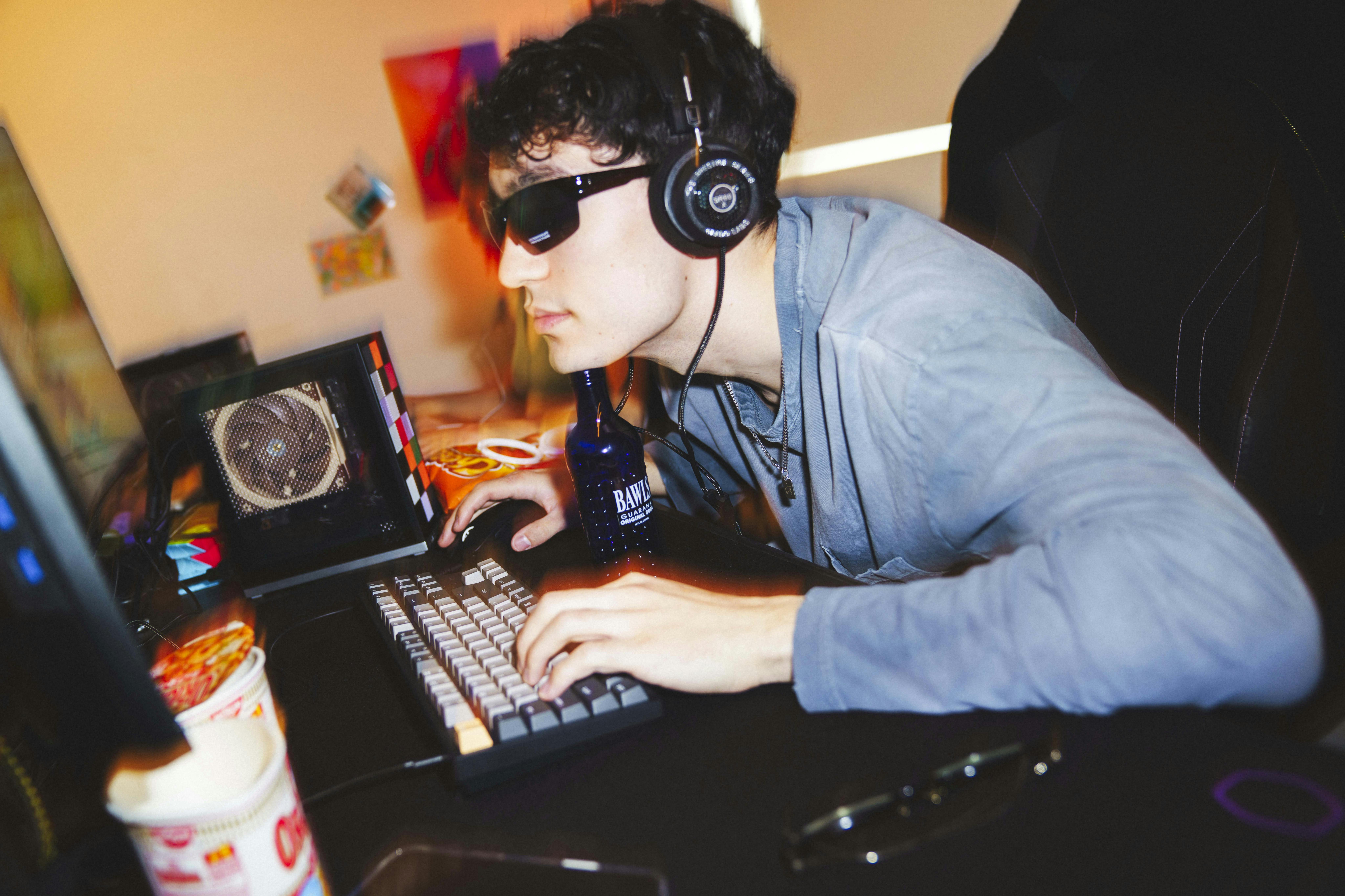 Man gaming on Framework Desktop