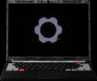 A staight-on shot of a Framework Laptop 13 Pro against a black backdrop