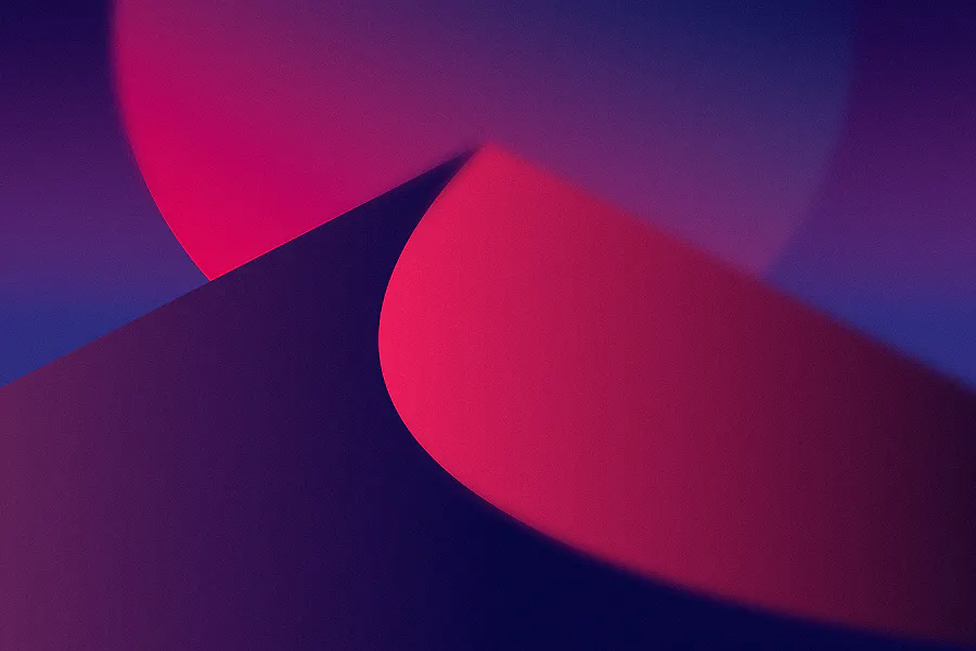 A moody, "night mode" version of the previous dune wallpaper. The colors are shifted to deep purples, magentas, and dark blues, creating a high-contrast, grainy atmospheric scene.