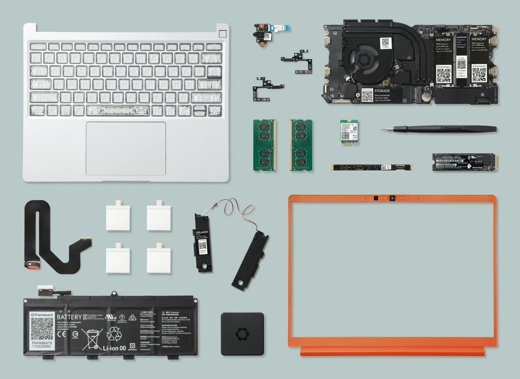 Collection of Framework parts