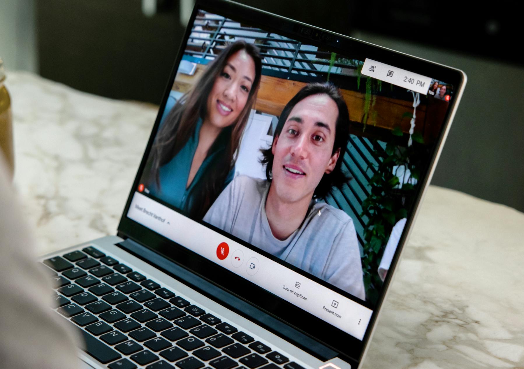 A video call on the Framework Laptop