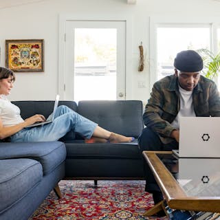 Two people using Framework Laptops