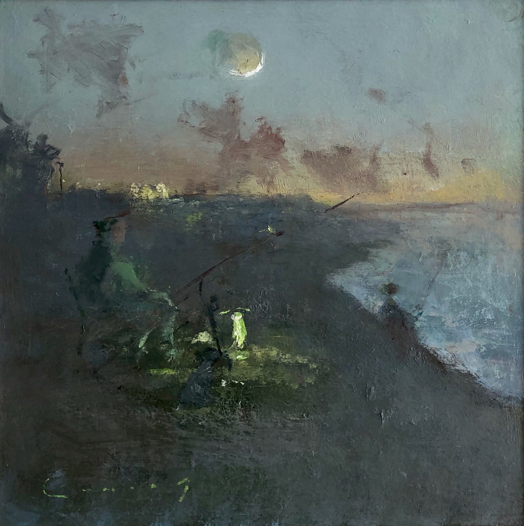 Night Fishing, 12" x 12"