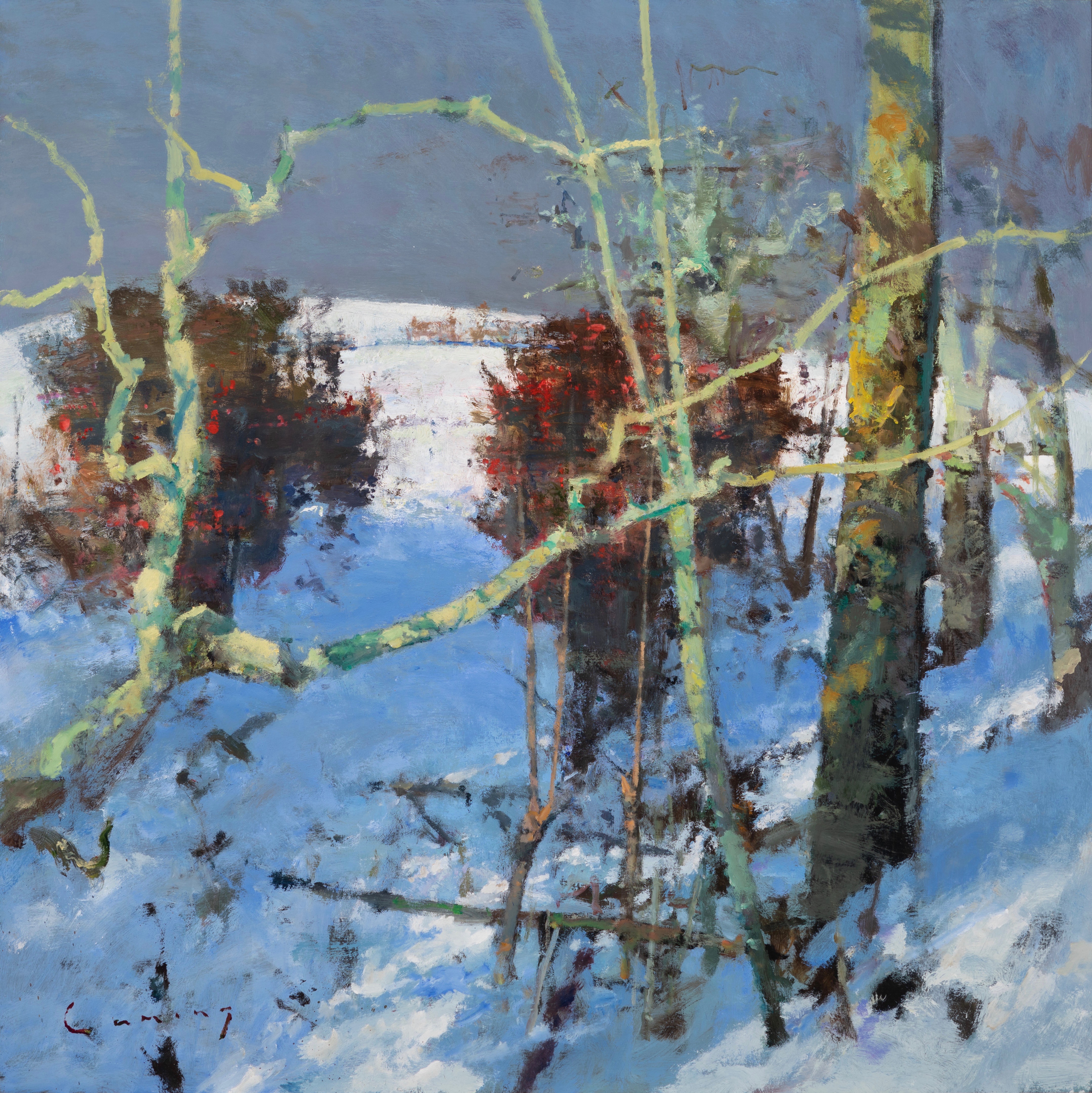 Kent Downs under Snow, 44" x 44"