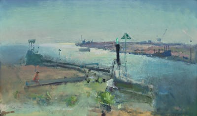 Rye Harbour Entry, 12" x 20"