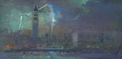 Lightning, St Marco, Venice, 8" x 16"