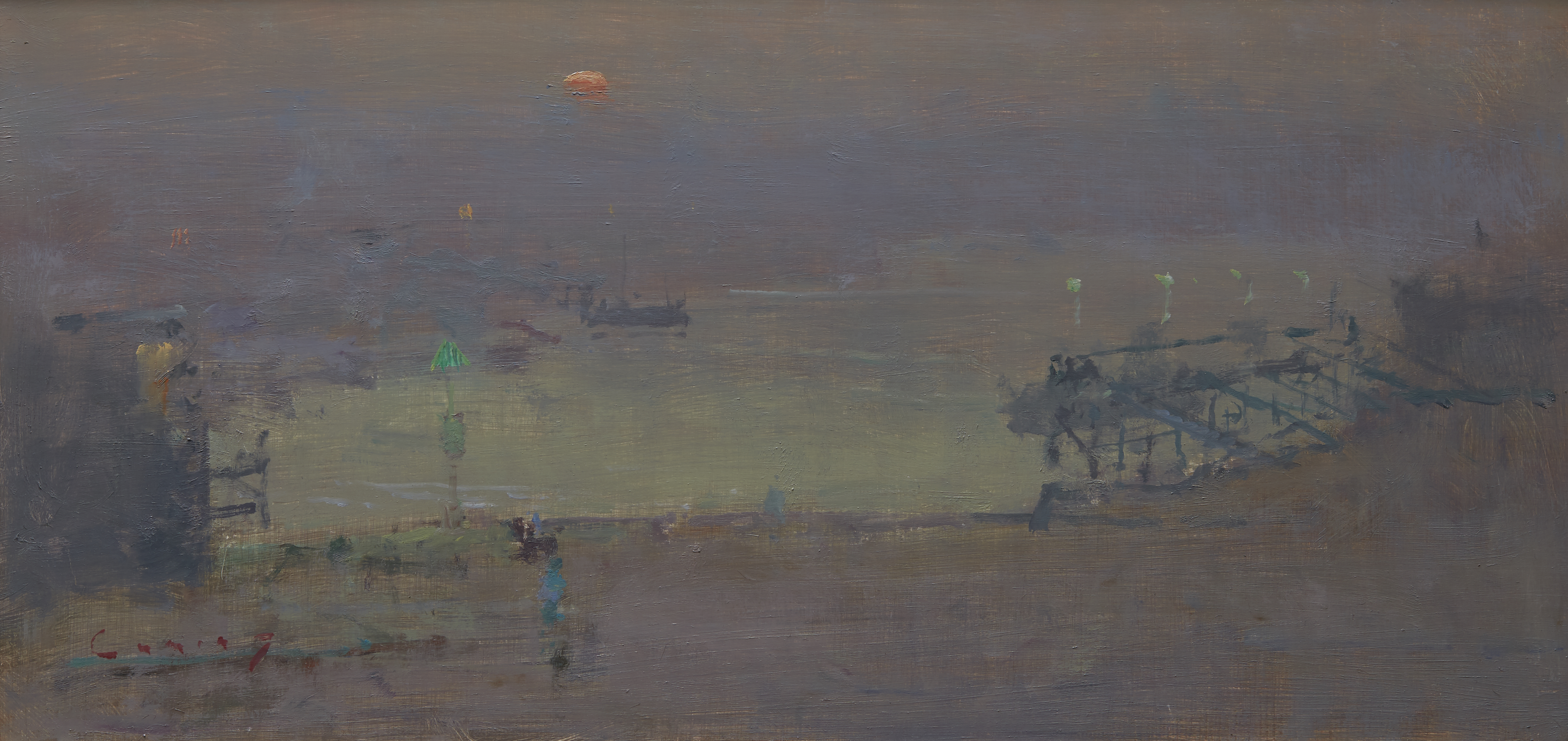 Rye Harbour, Sunset, 12" x 24"