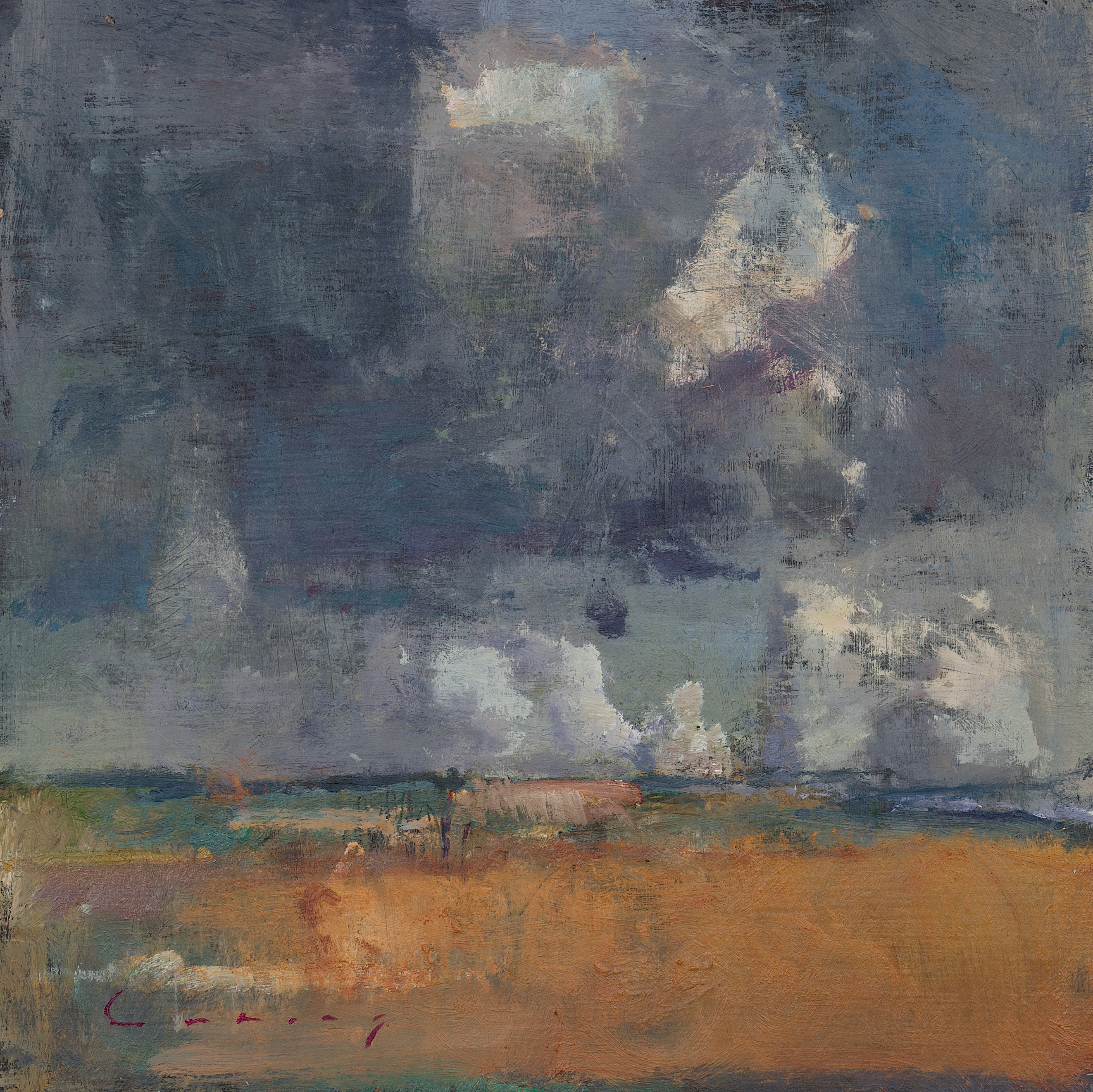 Wheatfield against a Storm, 10" x 10"