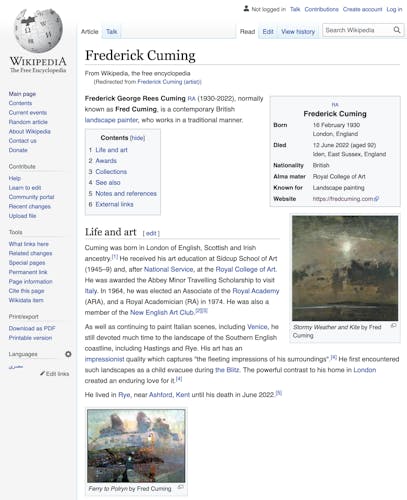 Fred's Wikipedia entry
