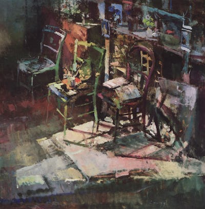Studio, Chairs, 1989, 36" × 36"
