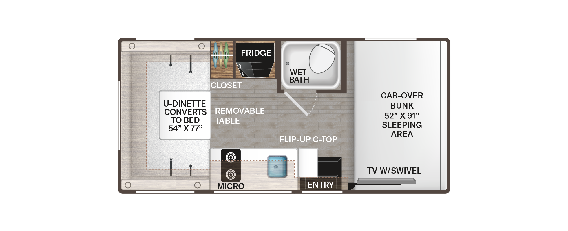 Coleman 19EZ Floorplan - Freedom Motorhomes