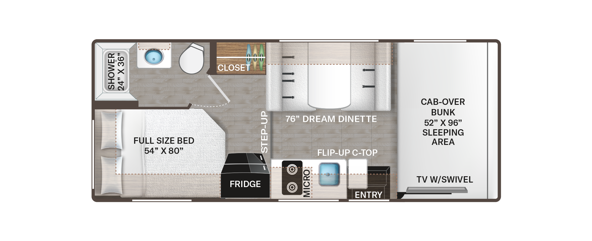Coleman 21EZ Floorplan - Freedom Motorhomes