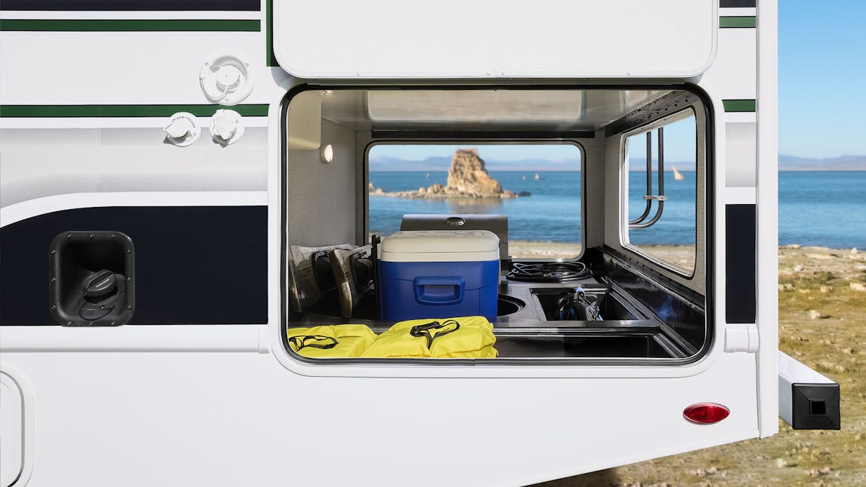 Class C motorhome 28EB storage