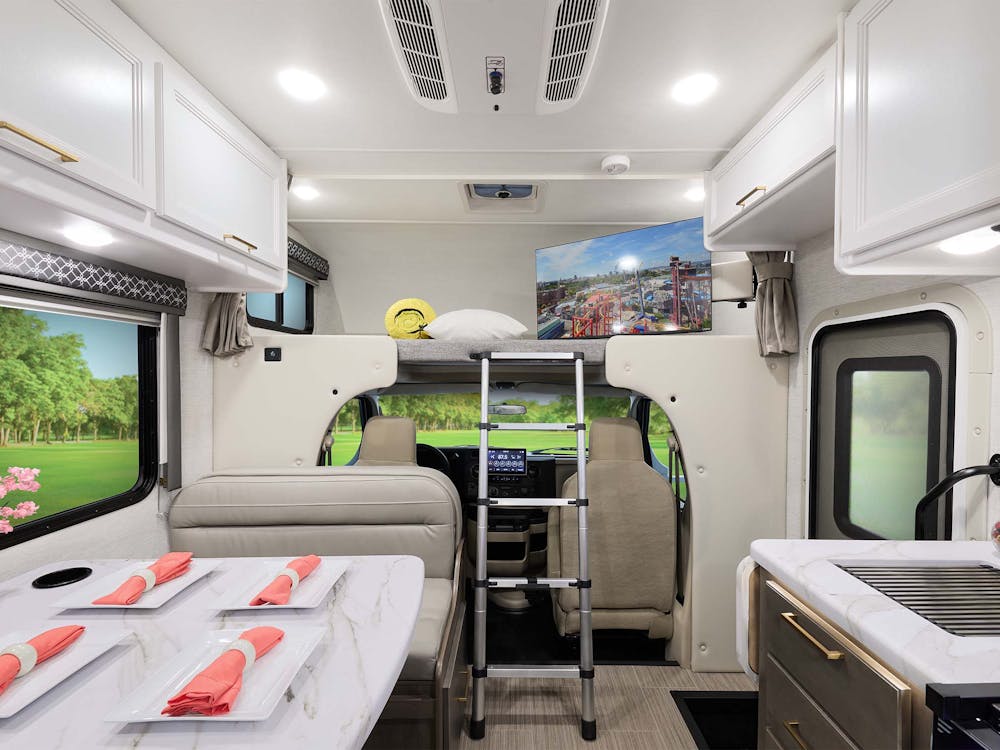 2025 Freedom Elite 22HE Grey Moonstone  Malibu Collection Overhead Bunk