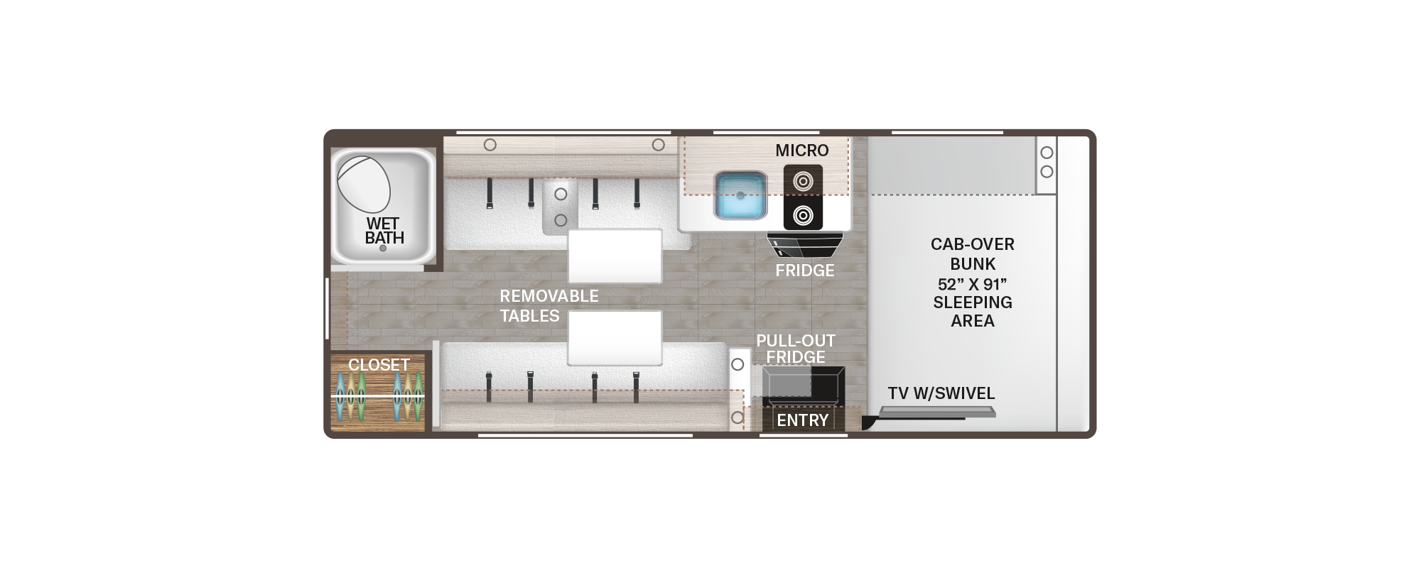 Coleman 19CX Floorplan - Freedom Motorhomes