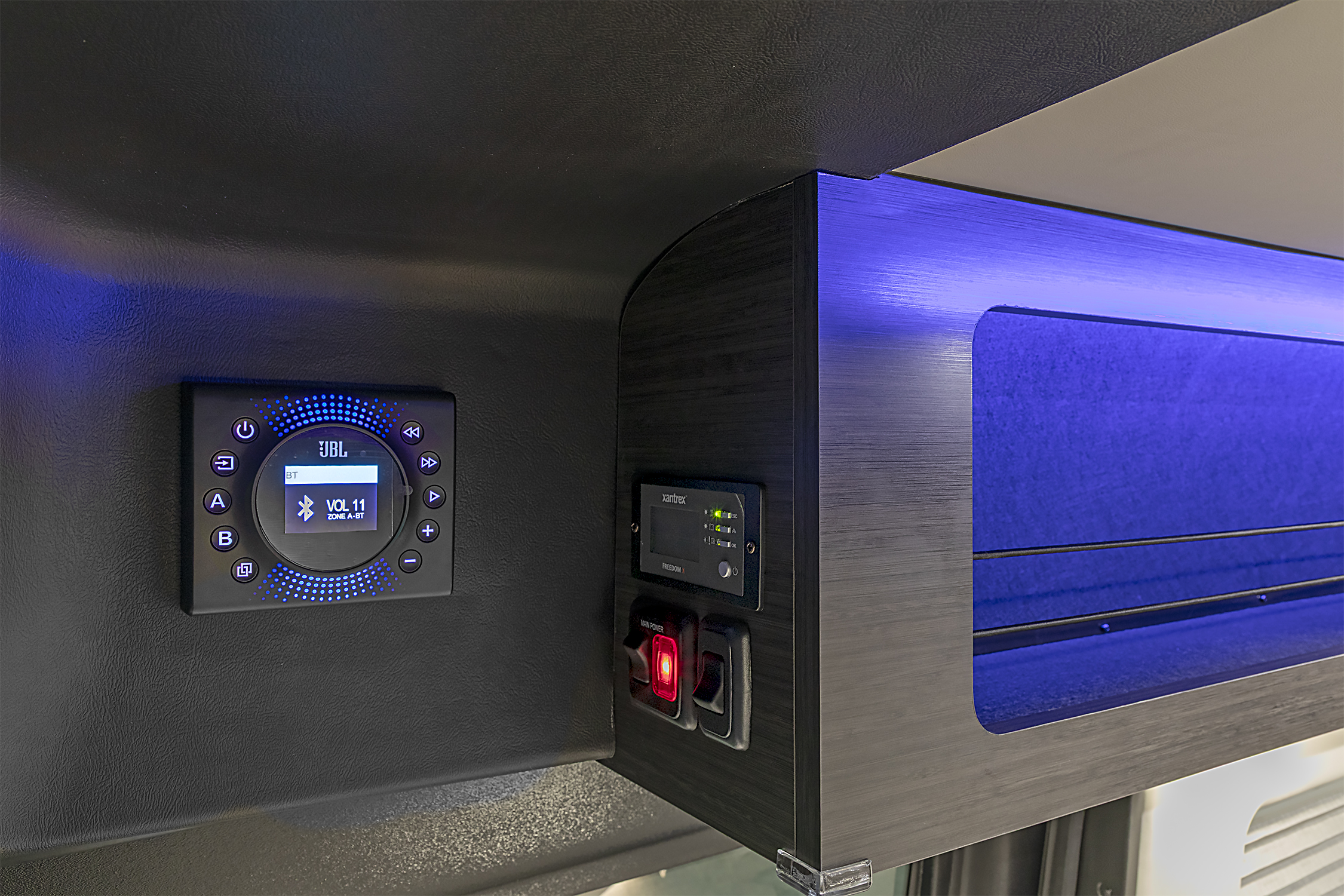 2026 Freedom Explorer PX10 Starlight Gray Sound System Panel