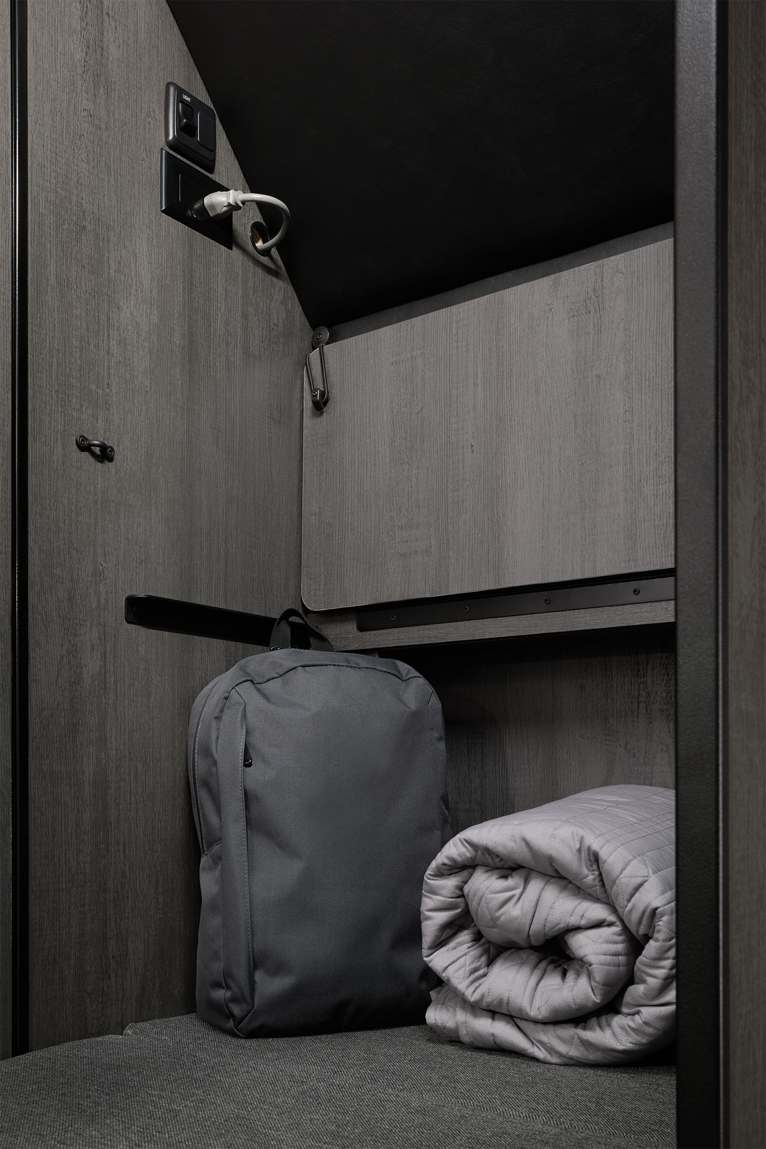 2027 Freedom Mover PX10 Deep Space Bath Bed Conversion Passenger Side Nook