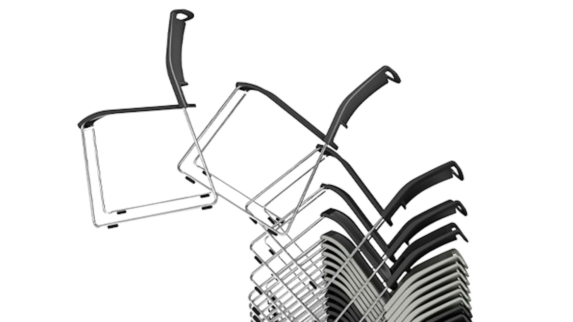 klif Stapelstuhl gestapelt weißer Hintergrund