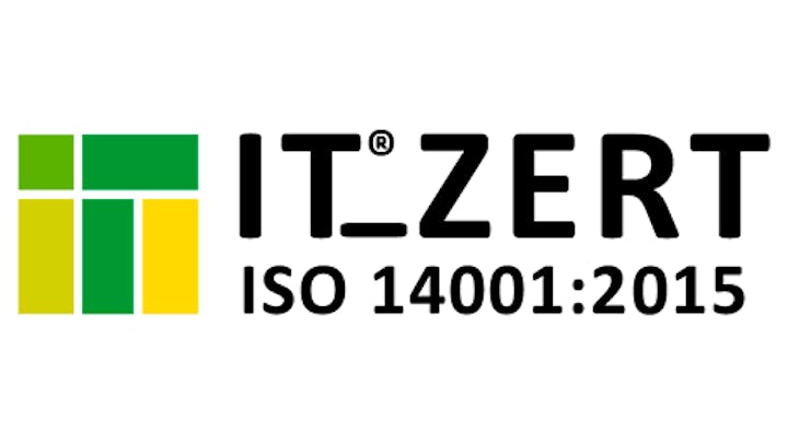 Zertifikate- ISO 14001- Qualitätsmanagementsystem-  Erstzertizierung: 17.01.2012- Gültig bis: 17.01.2027