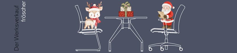 fröscher Werksverkauf Banner 2025 mit Weihnachtsmotiv