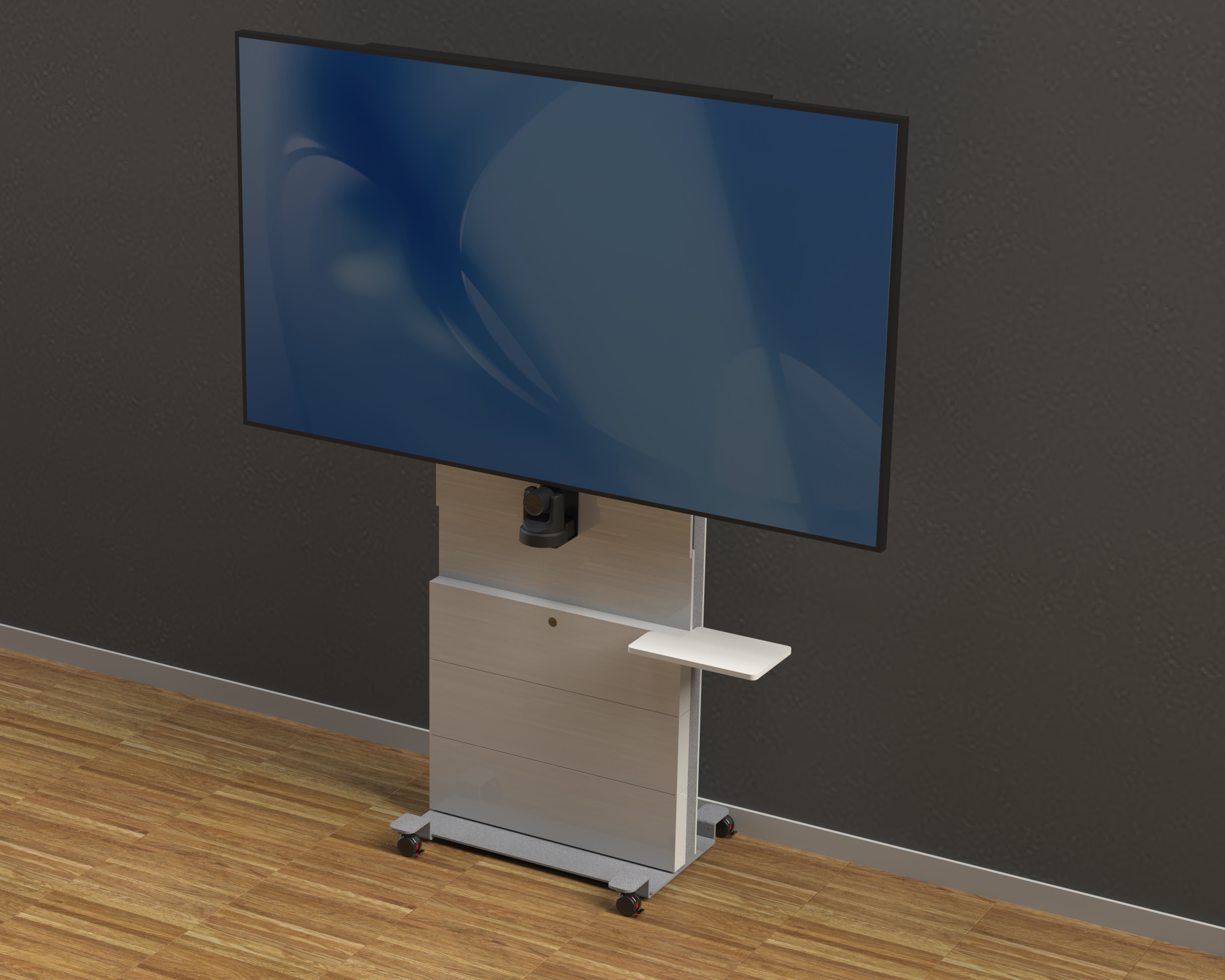 Produkte_ Medienmöbel_ Medienstelen_ MICO-2 Lift_ Fahrwerke_ Tablar_ Kamera 