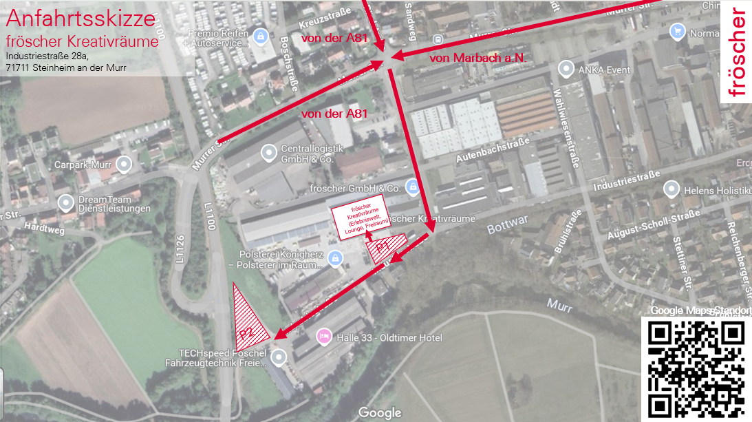 Directions to fröscher Kreativräume